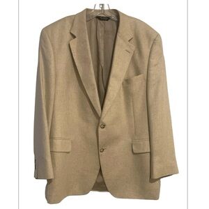💂SOLD🎈Jos. A. Bank 100% Silk Sports Coat Beige 2-Button Blazer Jacket Size 46R